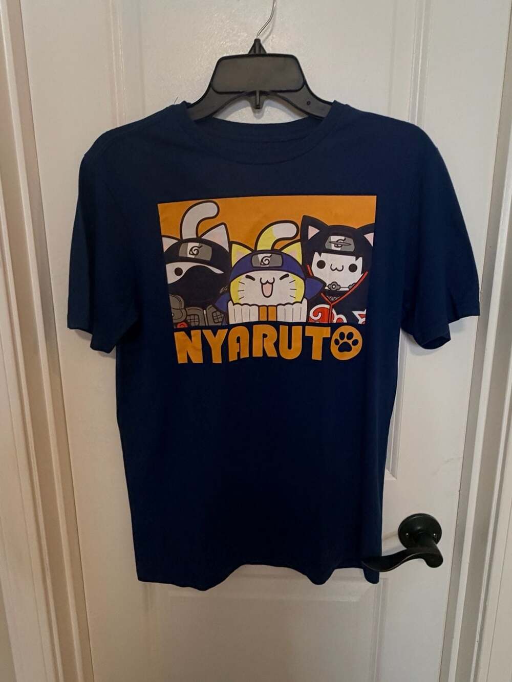Mad Engine Nyaruto Naruto Cats Graphic T-Shirt Blue XL 14/16